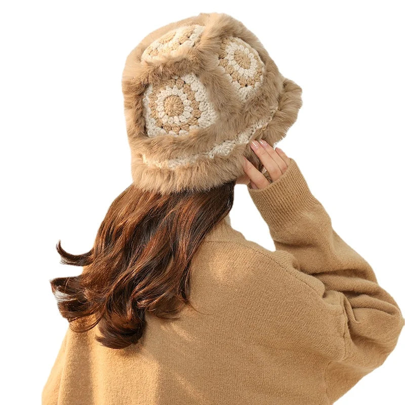 Luxury Rabbit Fur Winter Bucket Hat