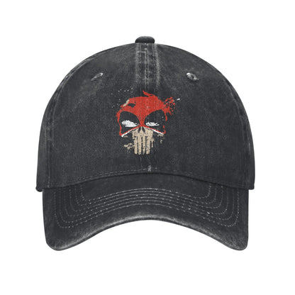 Punisher Deadpool Distressed Washed Baseball Cap