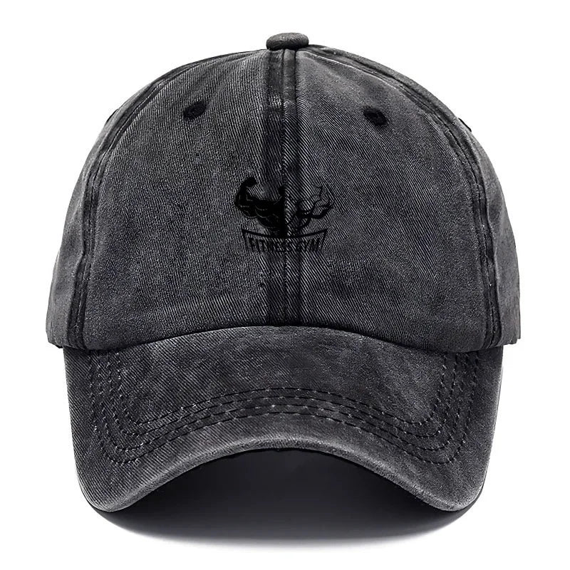 Bodybuilding Vintage Washed Cotton Gym Workout Baseball Cap