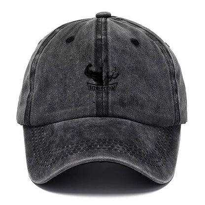 Bodybuilding Vintage Washed Cotton Gym Workout Baseball Cap