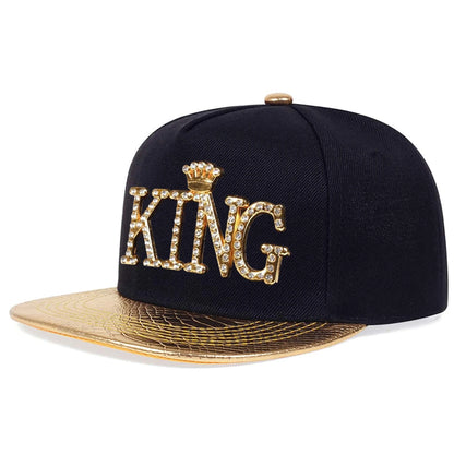 King Letter Drill Label Hip Hop Snapback Cap