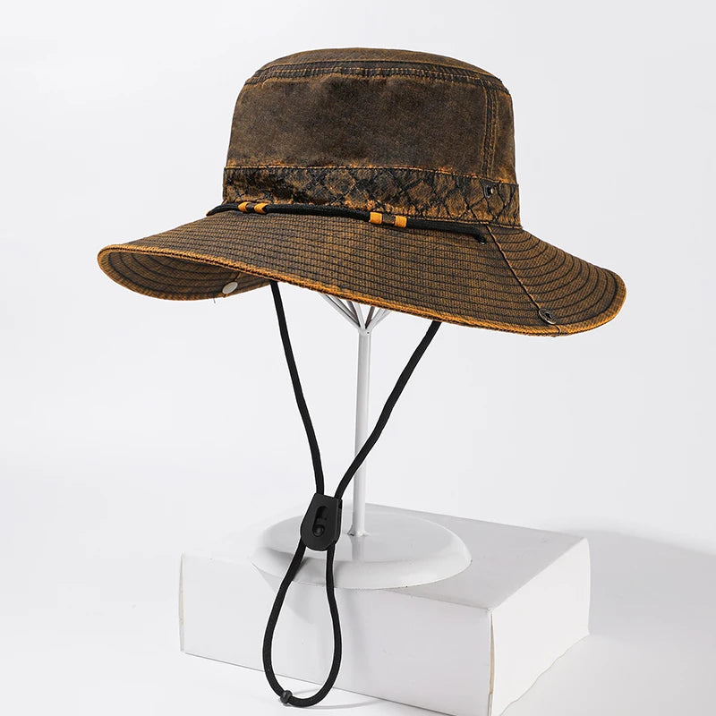 Wide Brim Adjustable Outdoor Bucket Hat