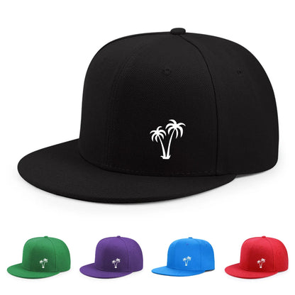 Palm Tree Graphic Black Hip Hop Snapback Cap
