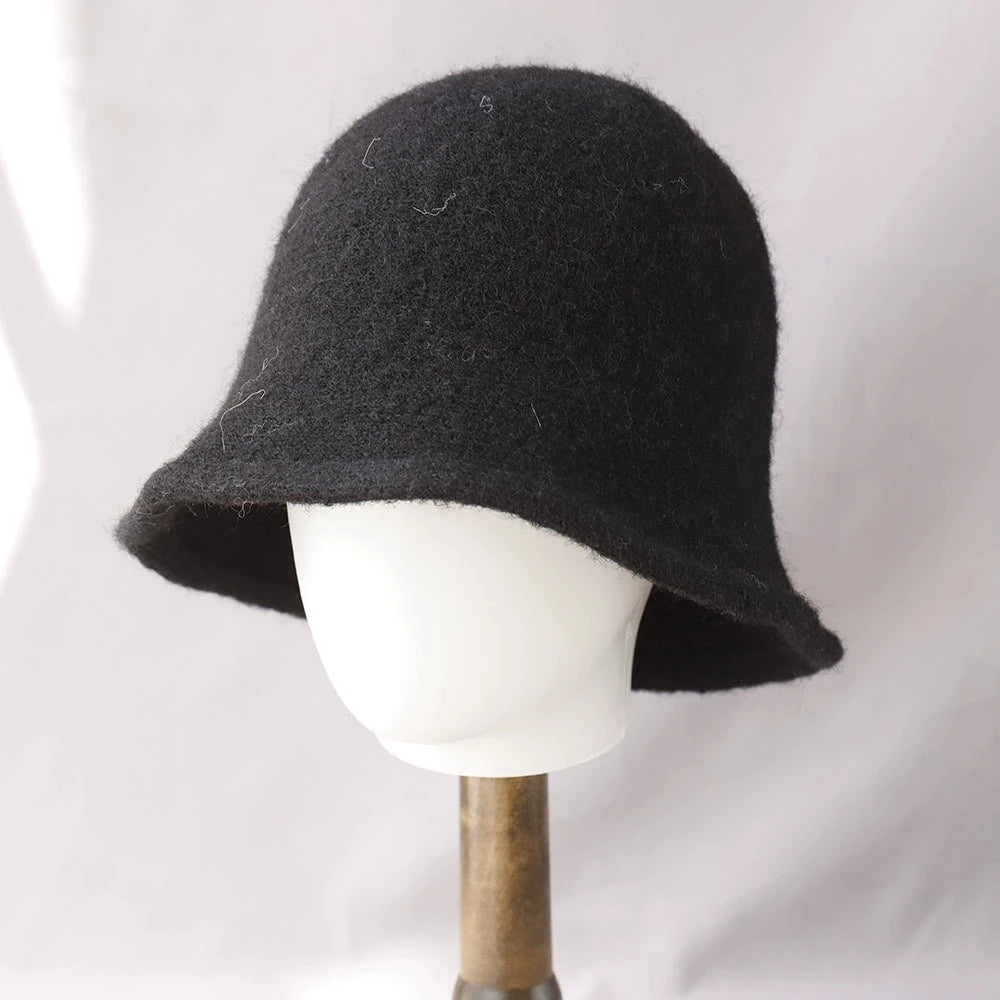 Wool Knit Cashmere Winter Bucket Hat