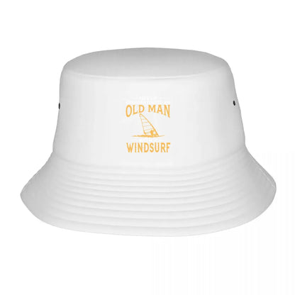 Old Man Windsurf Retro Beach Bucket Hat