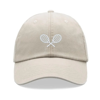 Retro Crossed Tennis Racket Baseball Cap