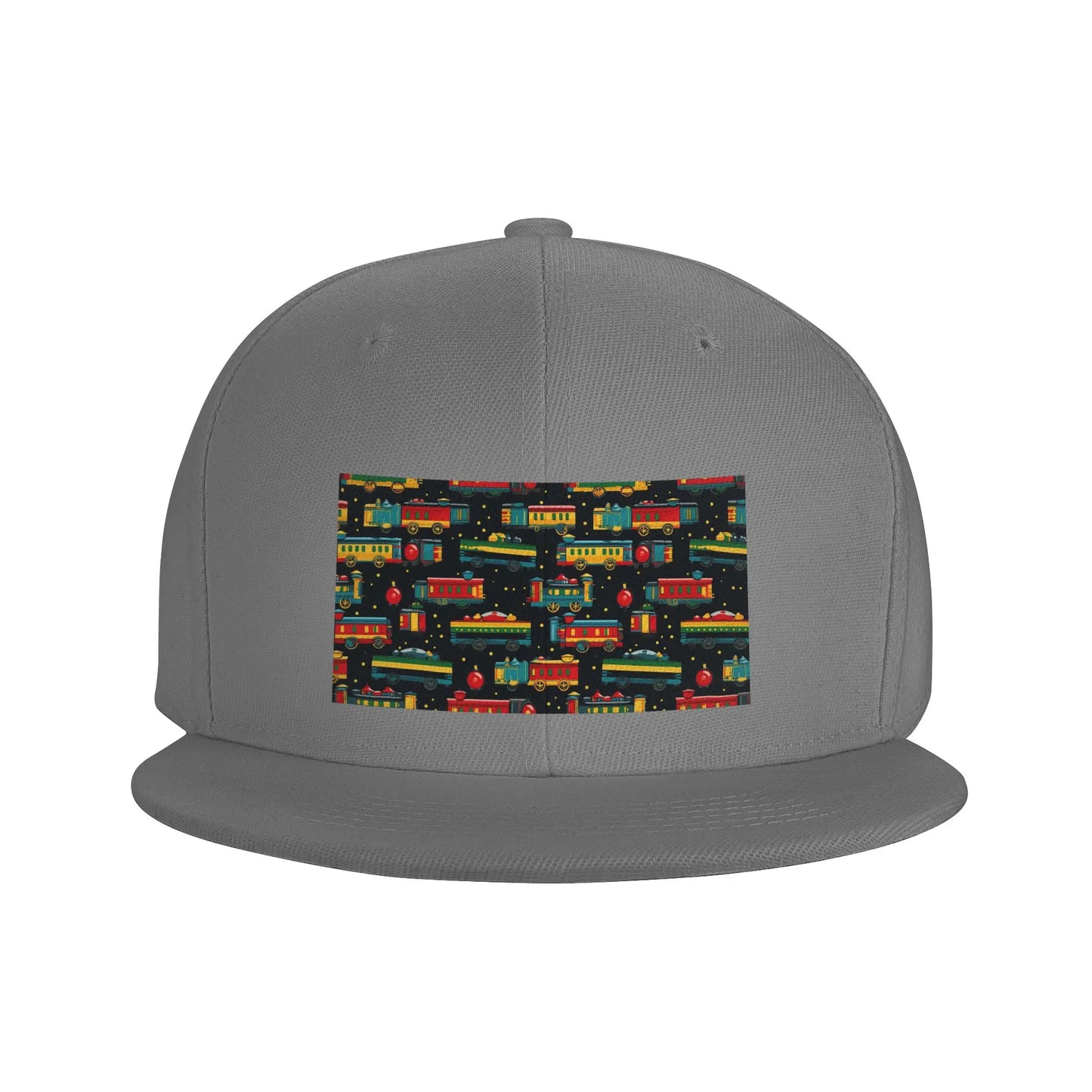 Cartoon Train Model Print Snapback Cap