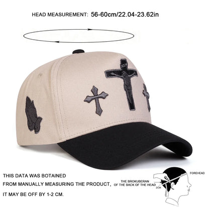 Unisex Cross Embroidery Casual Outdoor Baseball Cap