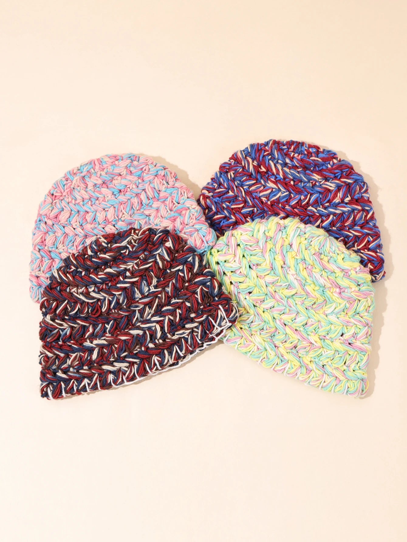 Vintage Pink Handmade Crochet Winter Bucket Hat