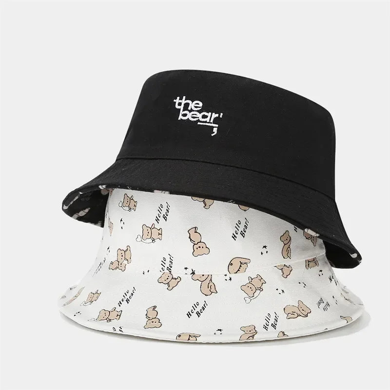 Cotton Cartoon Print Outdoor Travel Sun Bucket Hat
