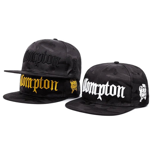 Compton Embroidered Street Hip Hop Snapback Cap