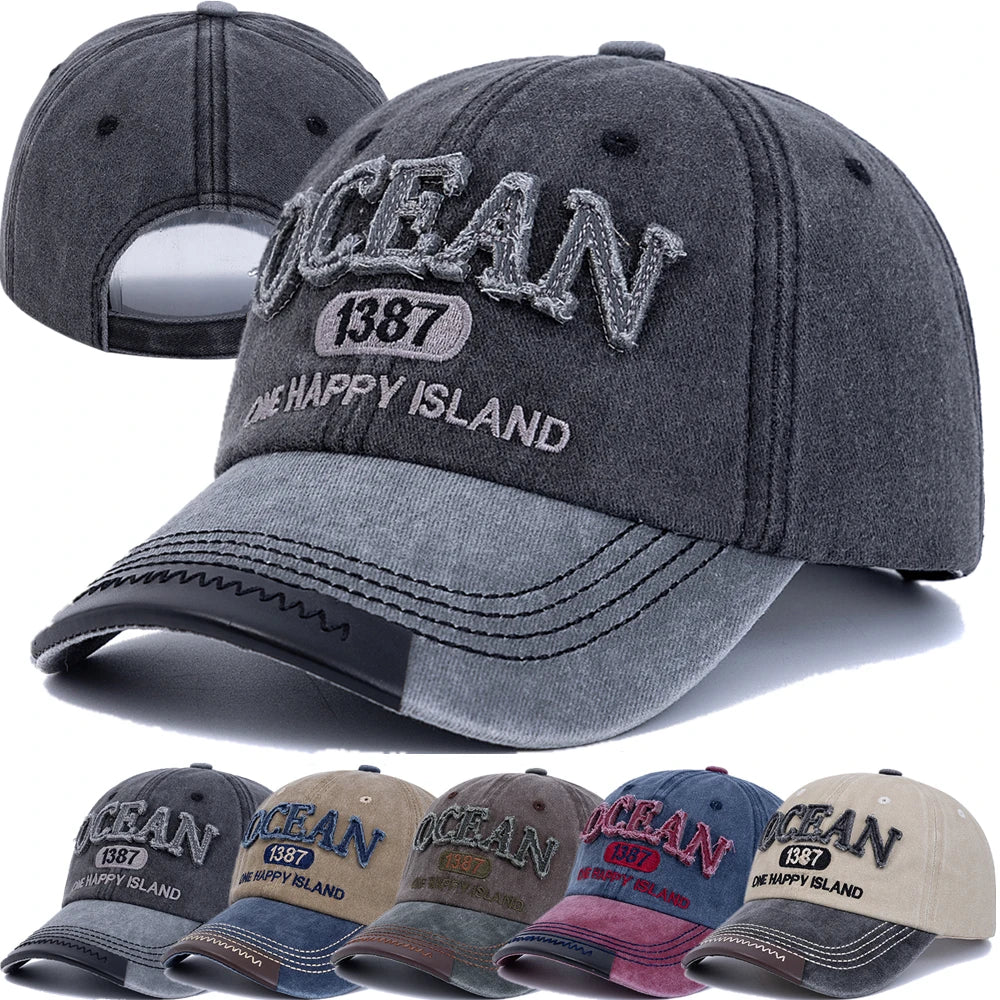 Ocean 1387 Letter Embroidery Baseball Cap Unisex