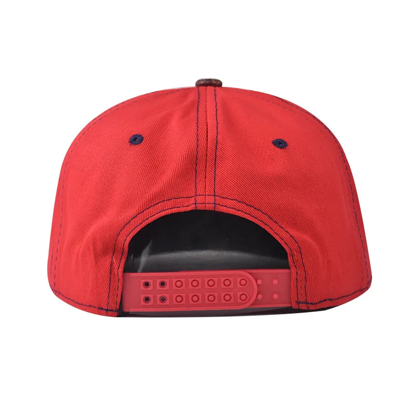 PU Pattern High Quality Flat Brim Snapback Cap