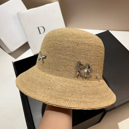 Designer Raffia Straw Summer Bucket Hat