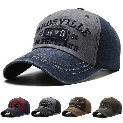 Casual Washed Embroidered Curved Brim Baseball Cap