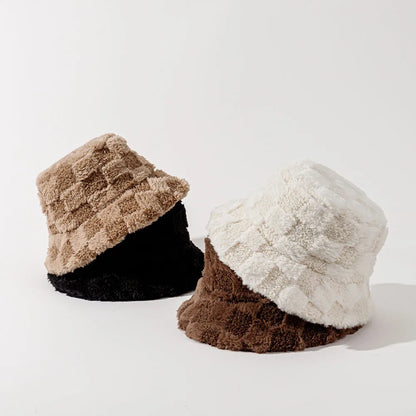 Leopard Fur Plush Bucket Hat
