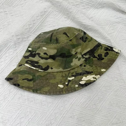 Washed Cotton Camouflage Outdoor Fisherman Bucket Hat