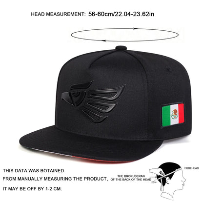 Unisex Eagle Head Embroidery Hip Hop Snapback Cap
