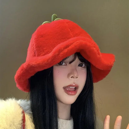 Cute Plush Autumn Winter Fisherman Bucket Hat