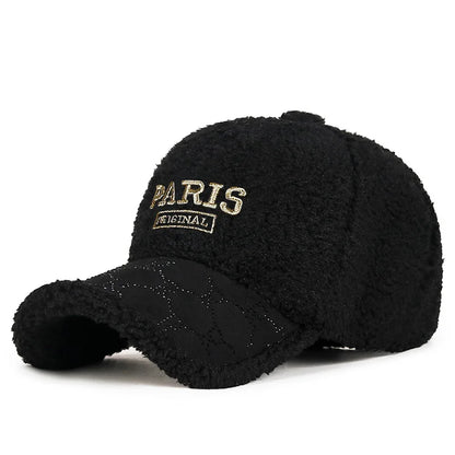 Korean Fleece Curved Brim Baseball Cap