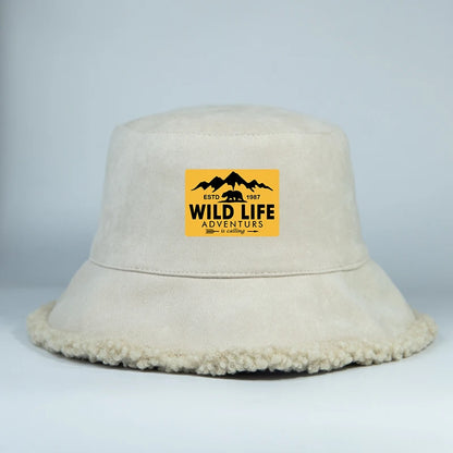 Winter Reversible Faux Suede Bucket Hat