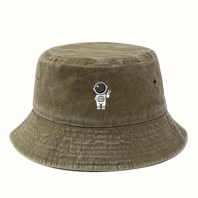 Astronaut Printed Vintage Fisherman Bucket Hat