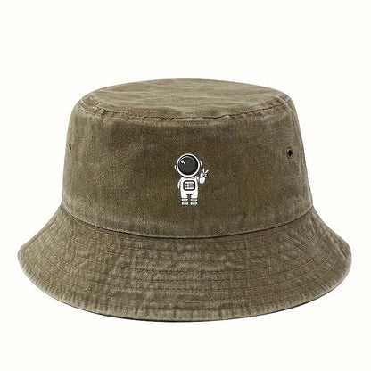 Astronaut Printed Vintage Fisherman Bucket Hat
