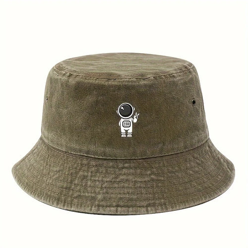 Astronaut Printed Vintage Fisherman Bucket Hat