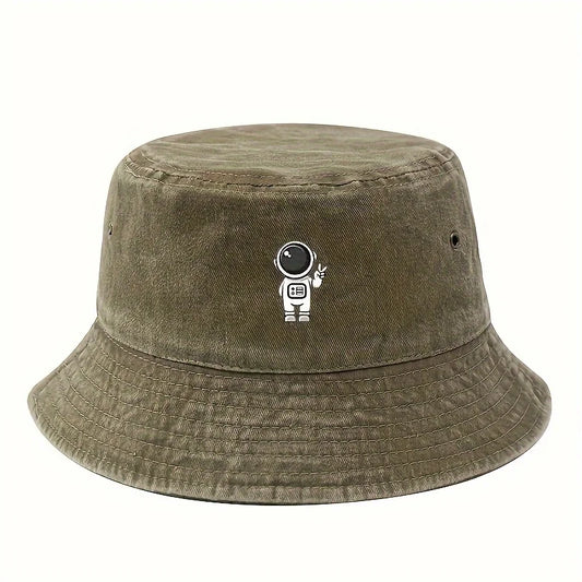 Astronaut Printed Vintage Fisherman Bucket Hat