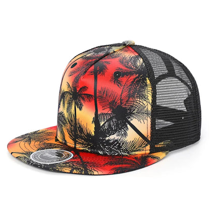 Hawaiian Coconut Tree Quick Dry Snapback Cap