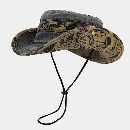 Four Season Letter Embroidery Cotton Bucket Hat