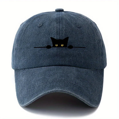 Retro Cartoon Cat Printed Adjustable Baseball Cap