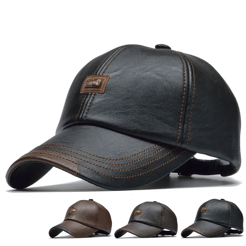 Leather Hip Hop Snapback Cap