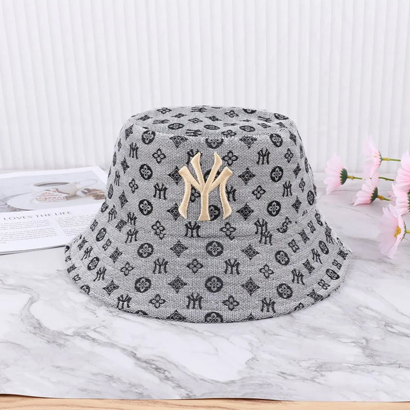 Letter Embroidery Unisex Sun Bucket Hat