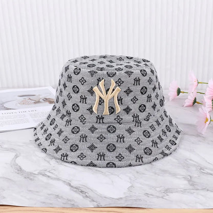 Letter Embroidery Unisex Sun Bucket Hat