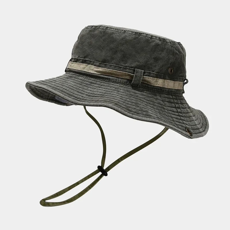Solid Cotton Unisex Travel Bucket Hat