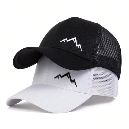 Unisex Mountain Range Embroidery Baseball Net Caps