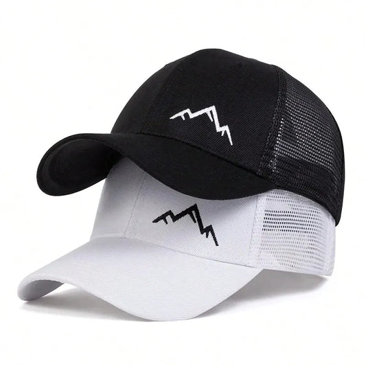Unisex Mountain Range Embroidery Baseball Net Caps