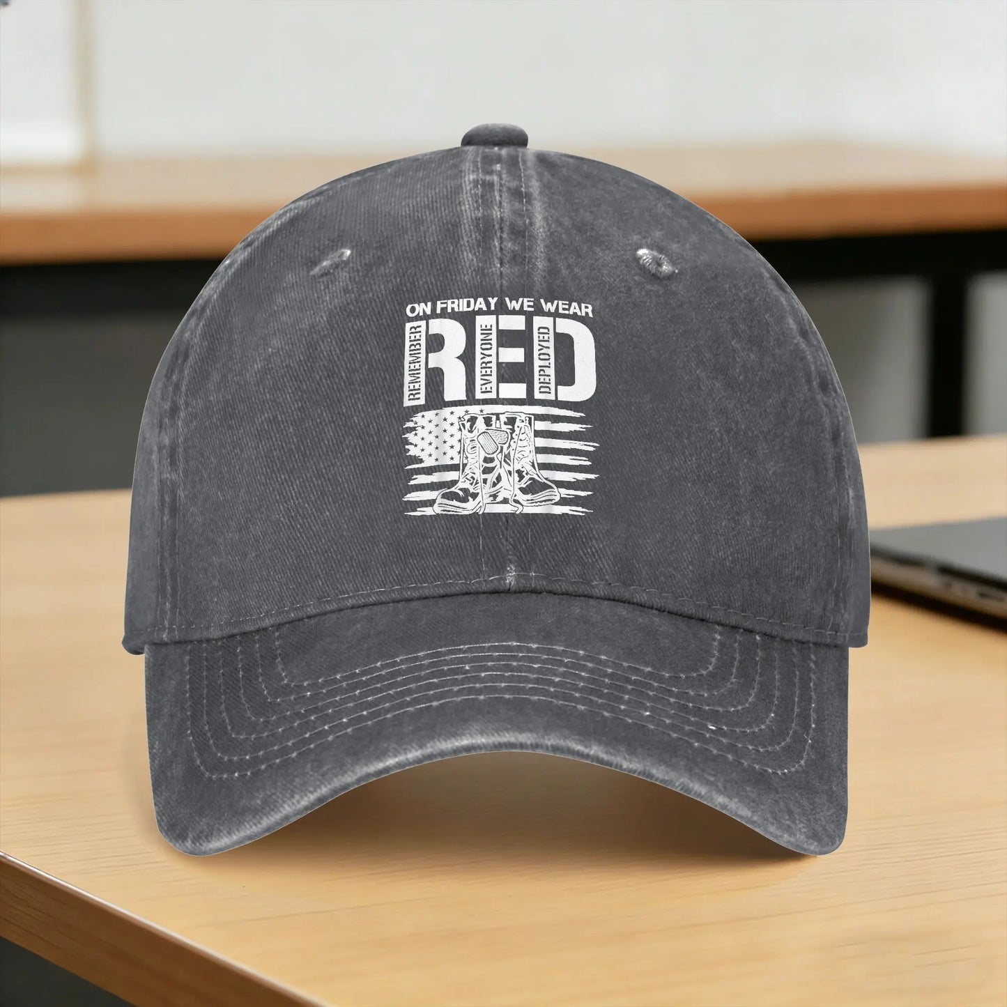 Friday Red Military Support Flag Baseball Cap