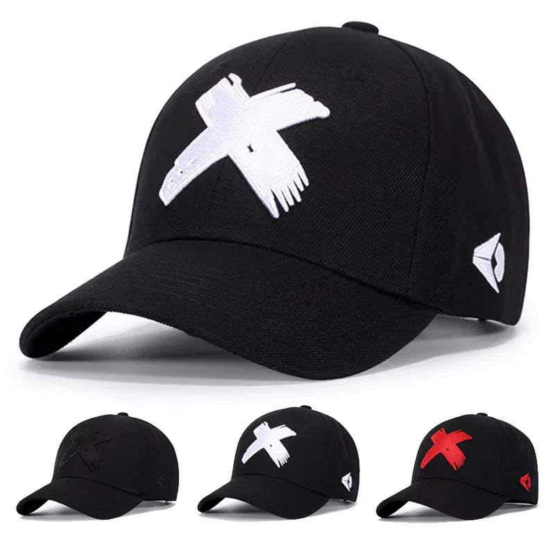 Unisex X Letter Embroidery Baseball Caps