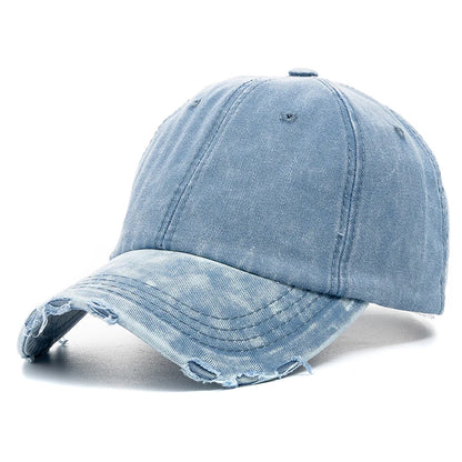 Washed Cotton High-Quality Denim Plain Unisex Baseball Cap