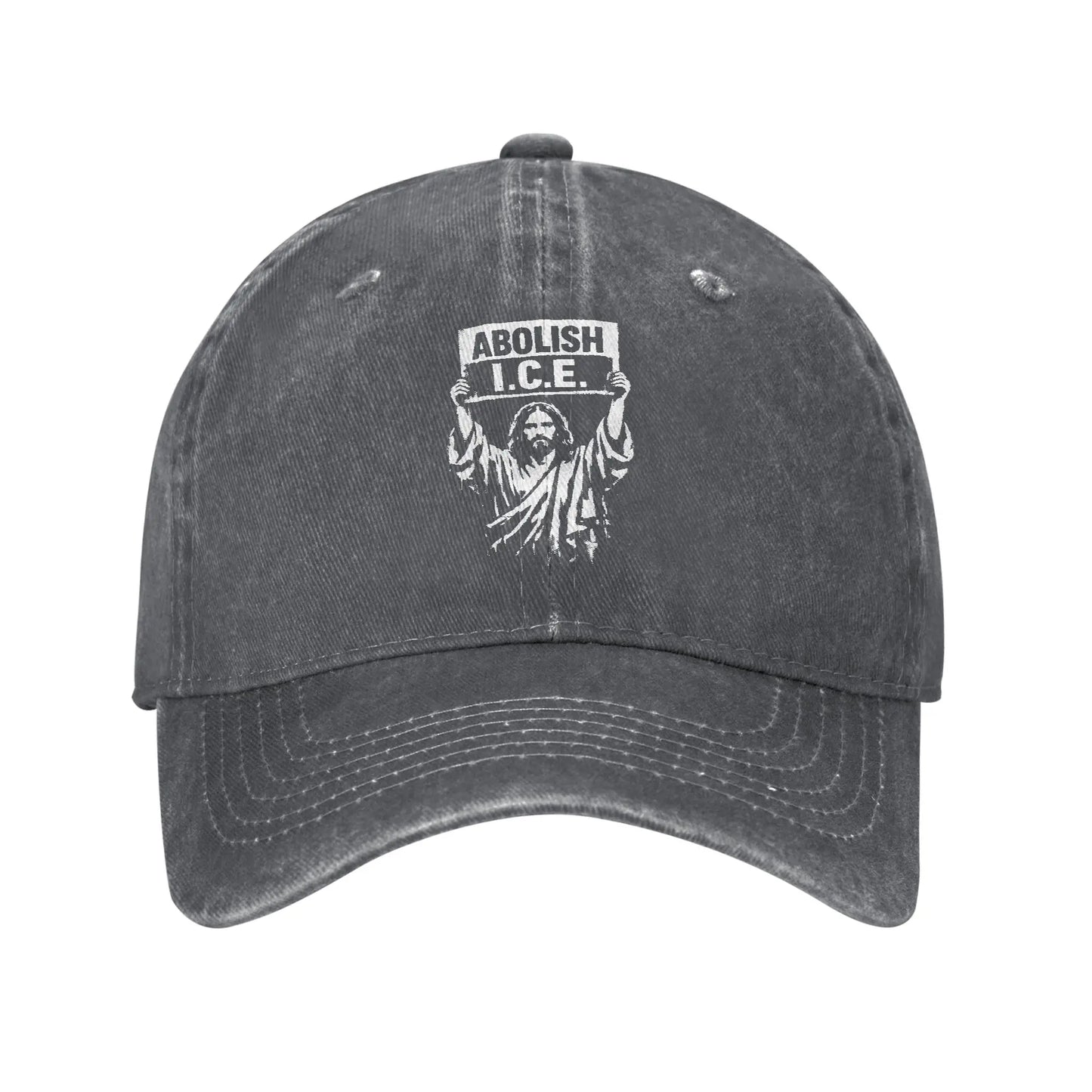 Abolish ICE Arresting Jesus Distressed Washed Baseball Cap