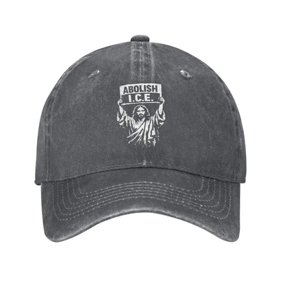 Abolish ICE Arresting Jesus Distressed Washed Baseball Cap