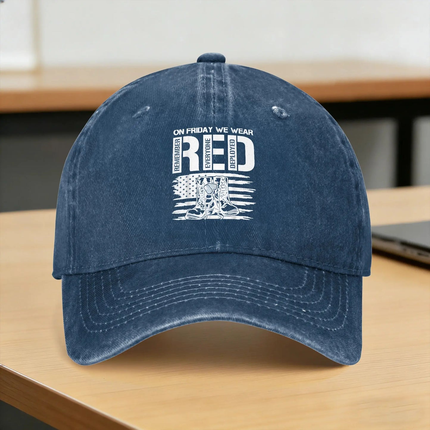 Friday Red Military Support Flag Baseball Cap