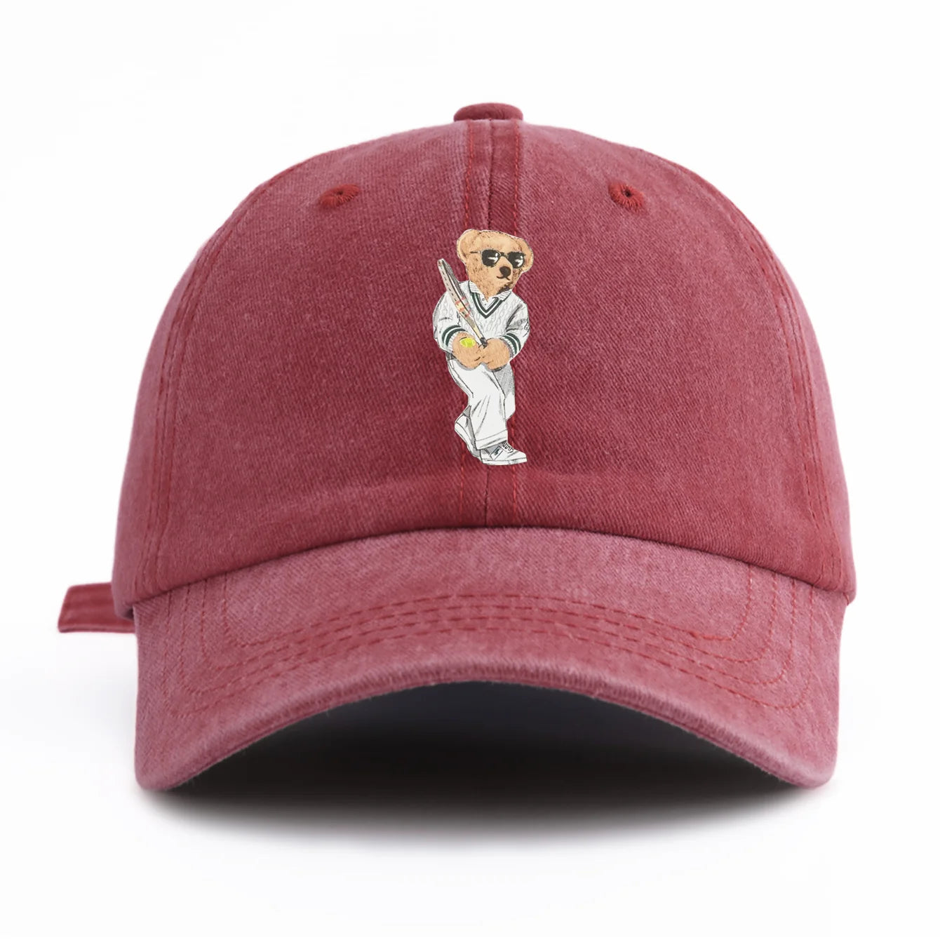 Minimalist Bear Print Retro Baseball Cap