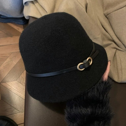 British Retro Elegant Wool Fisherman Bucket Hat