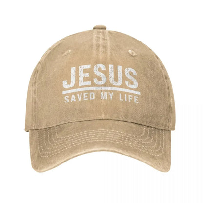 Jesus Saved My Life Washed Cotton Baseball Cap
