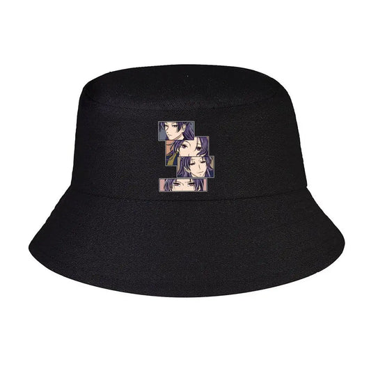 Anime Purple Haired Character Panel Bucket Hat