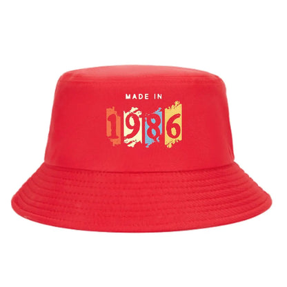 1986 Colorful Text Bucket Hat