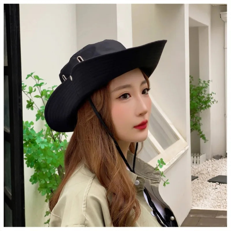 Unisex Solid Summer Bucket Hat